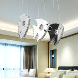 Modern Chrome Led Crystal Fish Pendant Light In Warm/White - Stylish Suspended Lighting Fixture /