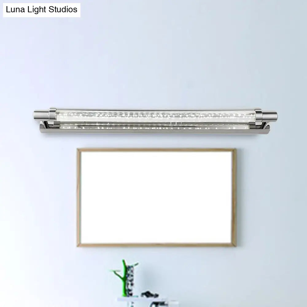 Modern Chrome Led Vanity Light With Adjustable Warm/White/Third Gear Settings For Bathroom -