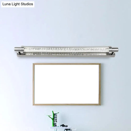 Modern Chrome Led Vanity Light With Adjustable Warm/White/Third Gear Settings For Bathroom -