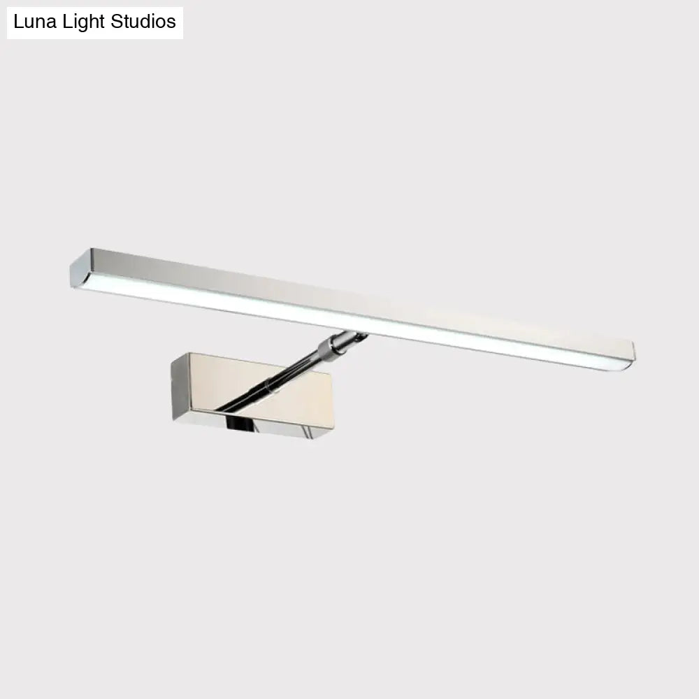 Modern Chrome Led Wall Vanity Light - Metallic Linear Mounted Lighting Warm/White