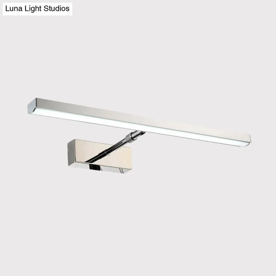 Modern Chrome Led Wall Vanity Light - Metallic Linear Mounted Lighting Warm/White