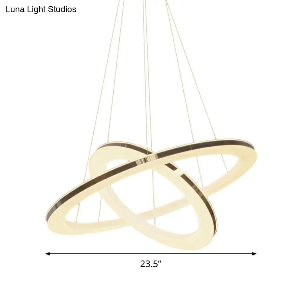 Chrome Orbit Chandelier - Sleek Metal Led Hanging Lamp In Warm/White/Natural Light Available