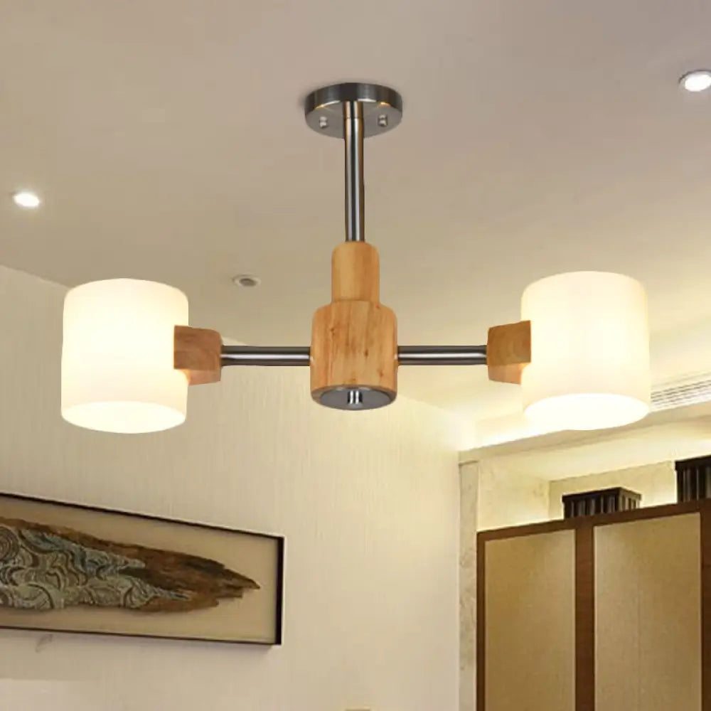Modern Chrome Semi Flush Ceiling Lamp With White Glass - 2/3 Lights Living Room Lighting 2 /