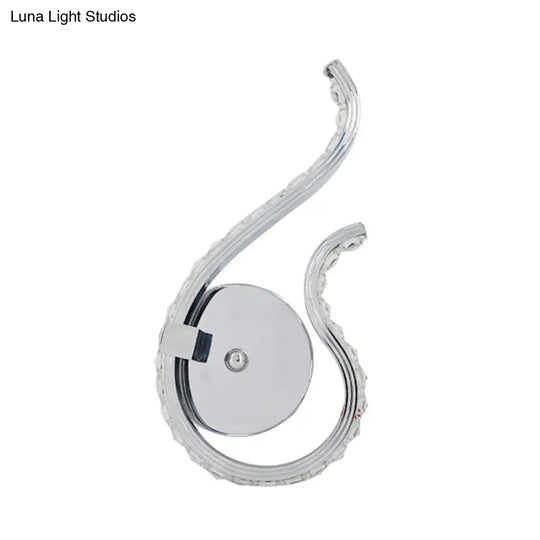 Modern Chrome Twist Wall Light Sconce With Led Bedside Lamp - Warm/White