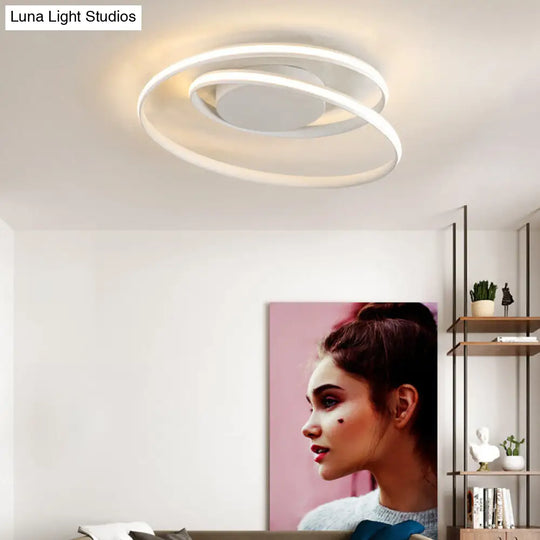 Modern Circle Ceiling Lights - White/Black Flush Mount Fixtures Indoor Lighting (18/23.5) White / 18