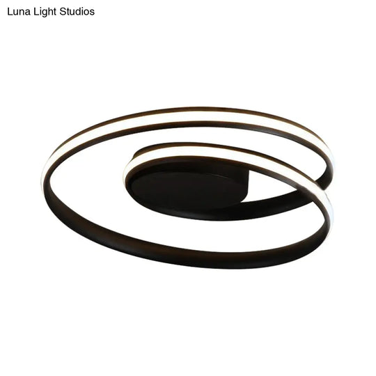 Modern Circle Ceiling Lights - White/Black Flush Mount Fixtures Indoor Lighting (18’/23.5’)