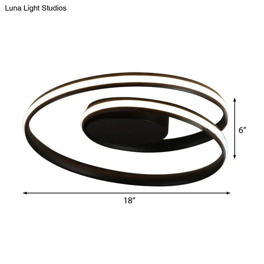 Modern Circle Ceiling Lights - White/Black Flush Mount Fixtures Indoor Lighting (18’/23.5’)