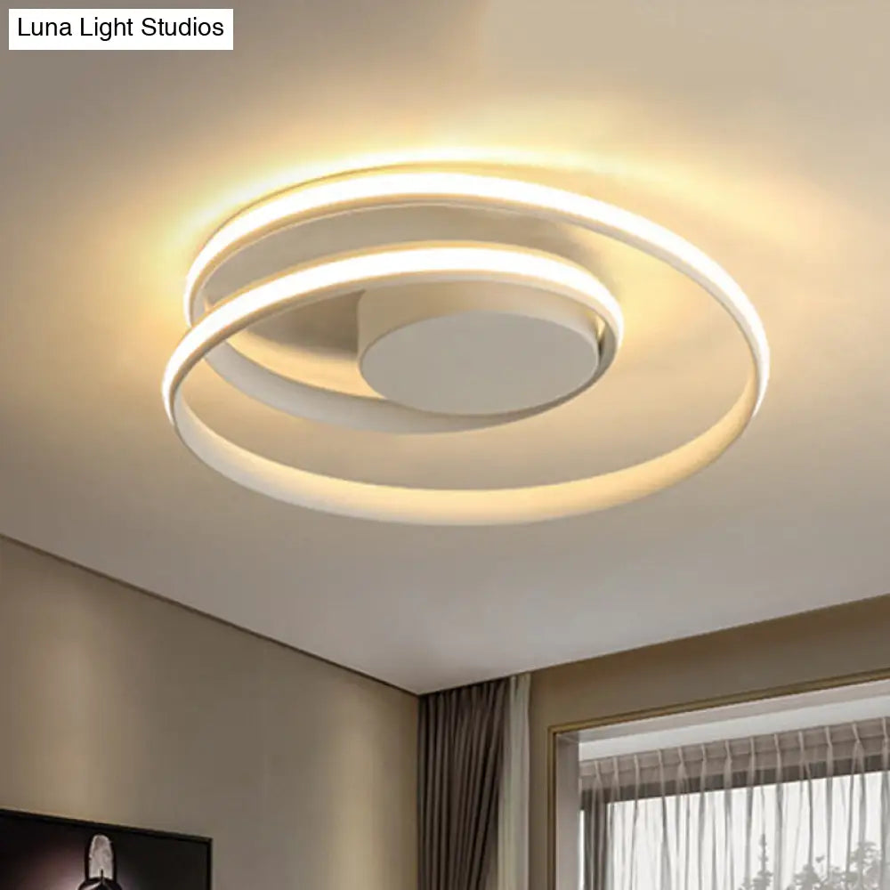 Modern Circle Ceiling Lights - White/Black Flush Mount Fixtures Indoor Lighting (18/23.5)