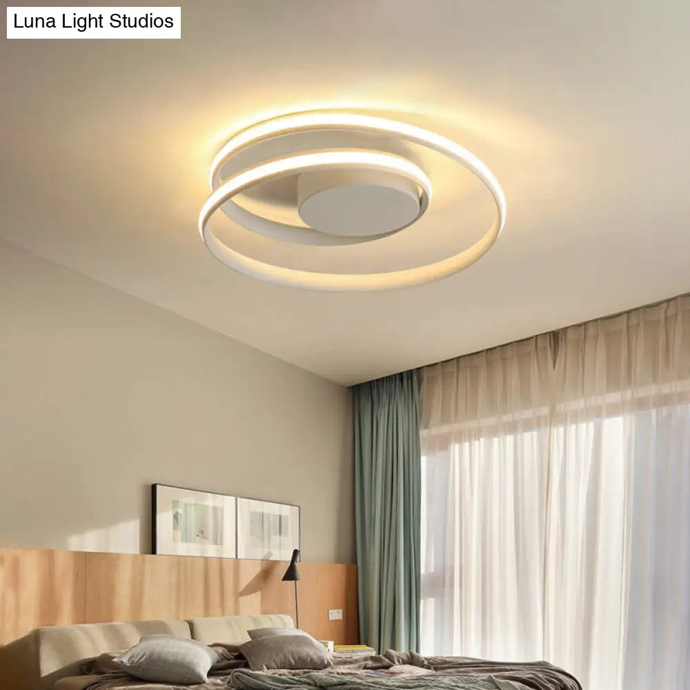 Modern Circle Ceiling Lights - White/Black Flush Mount Fixtures Indoor Lighting (18/23.5)