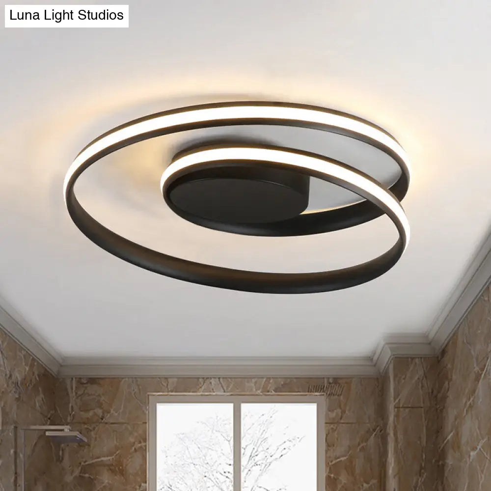 Modern Circle Ceiling Lights - White/Black Flush Mount Fixtures Indoor Lighting (18’/23.5’)