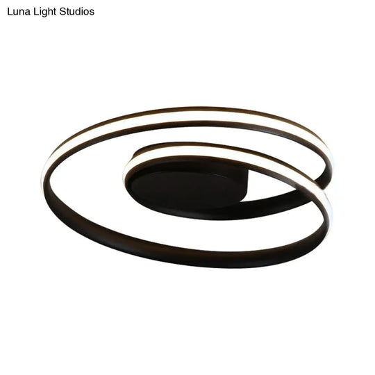 Modern Circle Ceiling Lights - White/Black Flush Mount Fixtures Indoor Lighting (18/23.5)