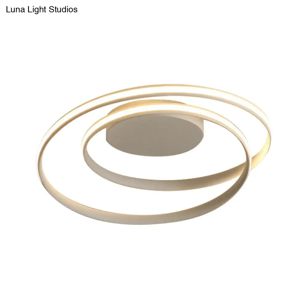 Modern Circle Ceiling Lights - White/Black Flush Mount Fixtures Indoor Lighting (18/23.5)