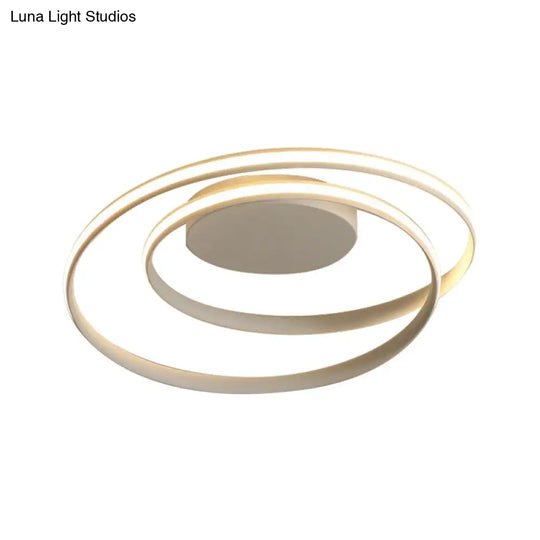 Modern Circle Ceiling Lights - White/Black Flush Mount Fixtures Indoor Lighting (18/23.5)