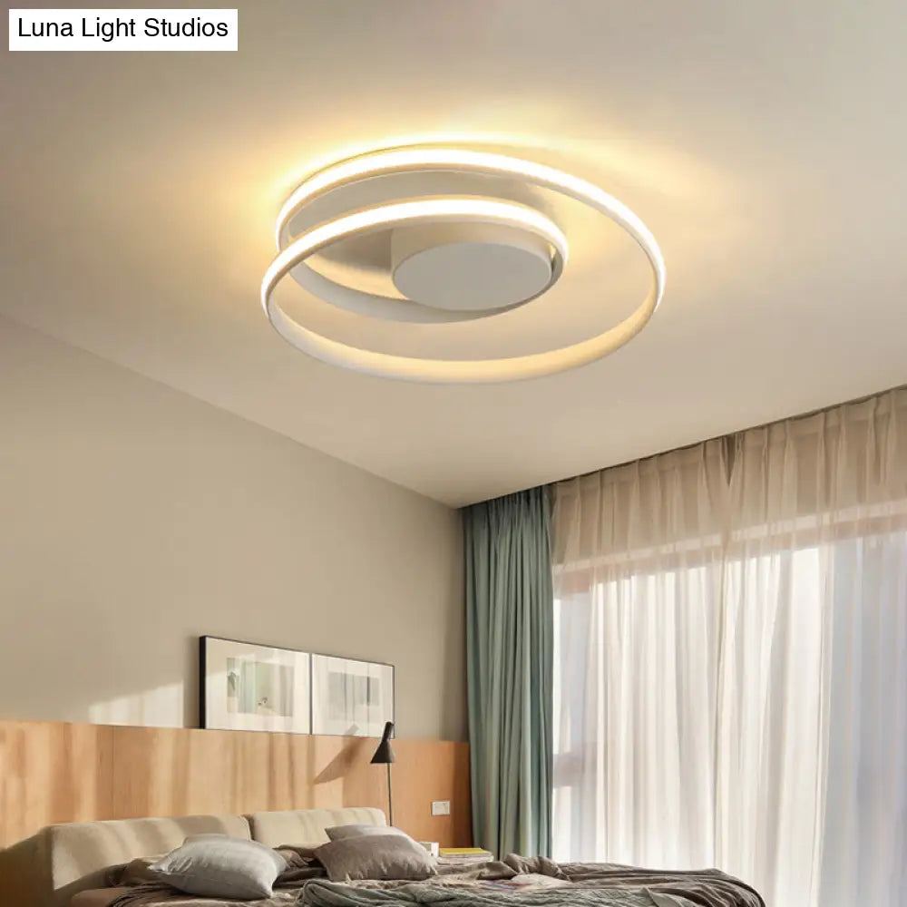 Modern Circle Ceiling Lights - White/Black Flush Mount Fixtures Indoor Lighting (18’/23.5’)