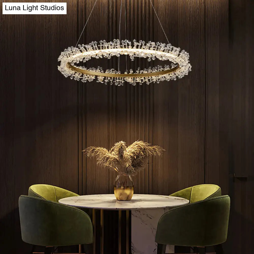 Modern Circle Chandelier With Led Suspension Light For Dining Room - Elegant Minimalistic Design