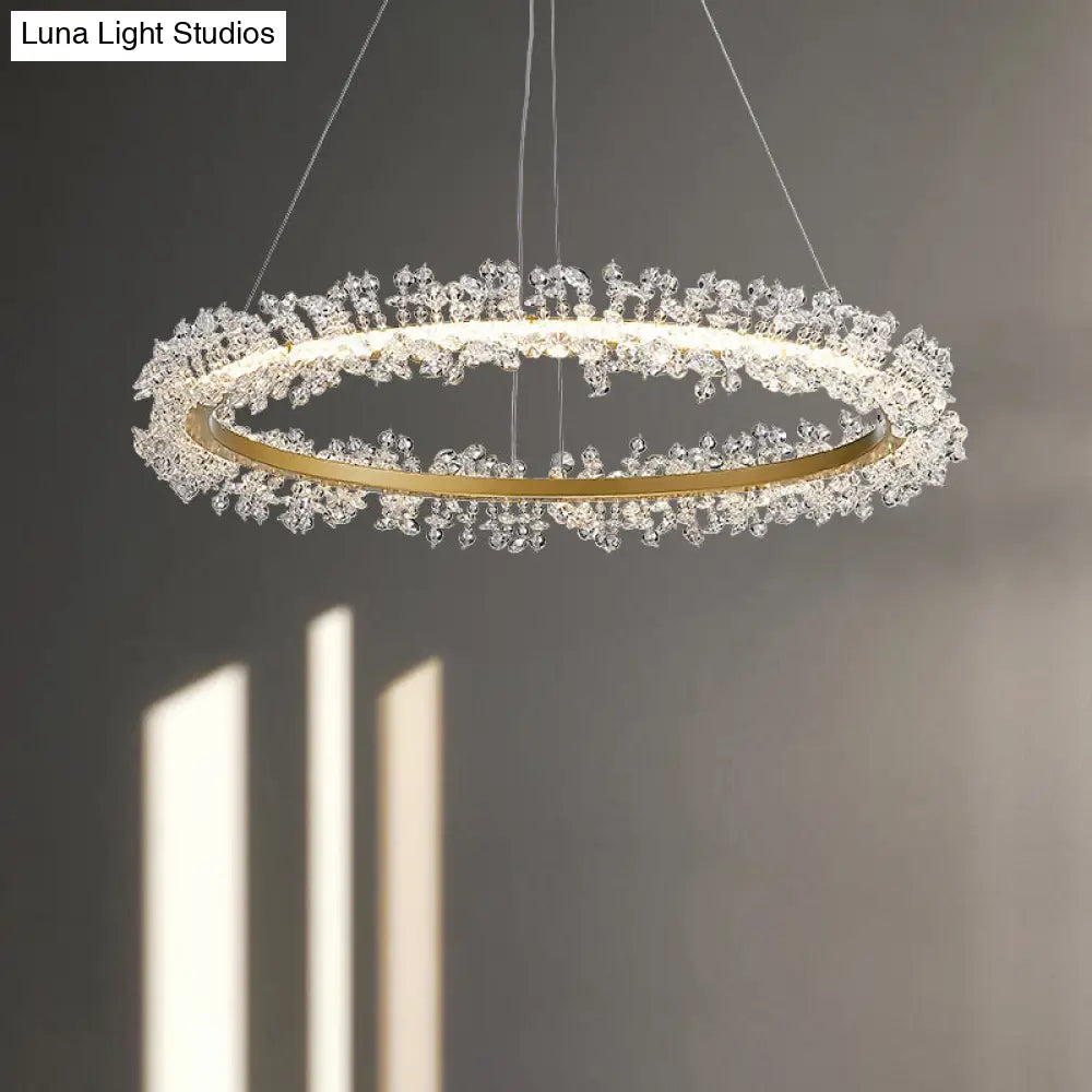 Modern Circle Chandelier With Led Suspension Light For Dining Room - Elegant Minimalistic Design