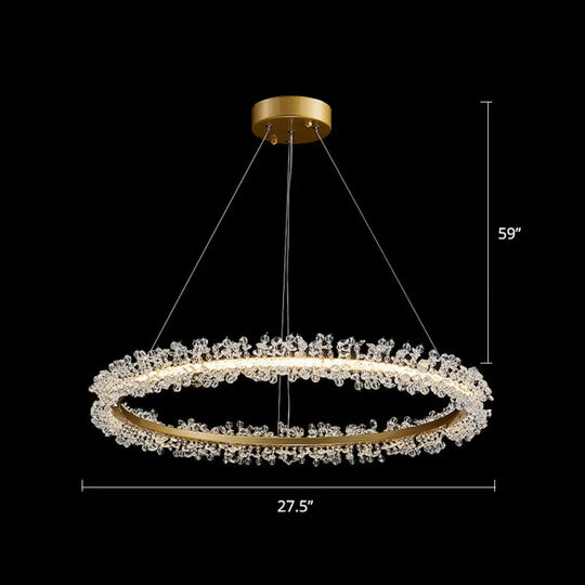 Modern Circle Chandelier With Led Suspension Light For Dining Room - Elegant Minimalistic Design