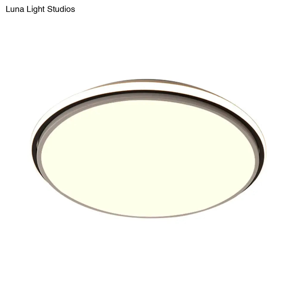Modern Circular Flush Mount Led Fixture White/Warm Light Acrylic Design - 12/16/19.5 Wide