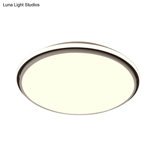 Modern Circular Flush Mount Led Fixture White/Warm Light Acrylic Design - 12’/16’/19.5’ Wide