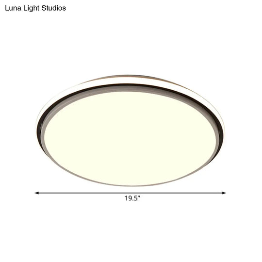 Modern Circular Flush Mount Led Fixture White/Warm Light Acrylic Design - 12/16/19.5 Wide