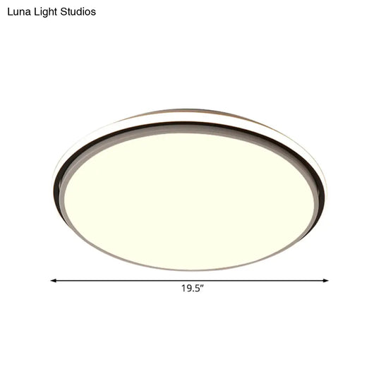 Modern Circular Flush Mount Led Fixture White/Warm Light Acrylic Design - 12’/16’/19.5’ Wide