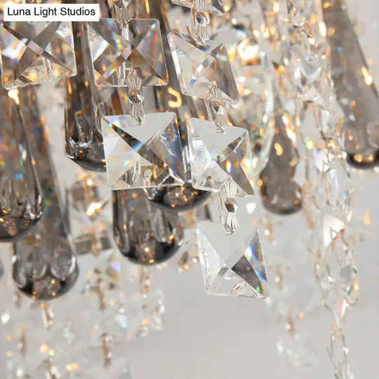 Modern Clear Crystal 12-Head Flush Mount Ceiling Fixture