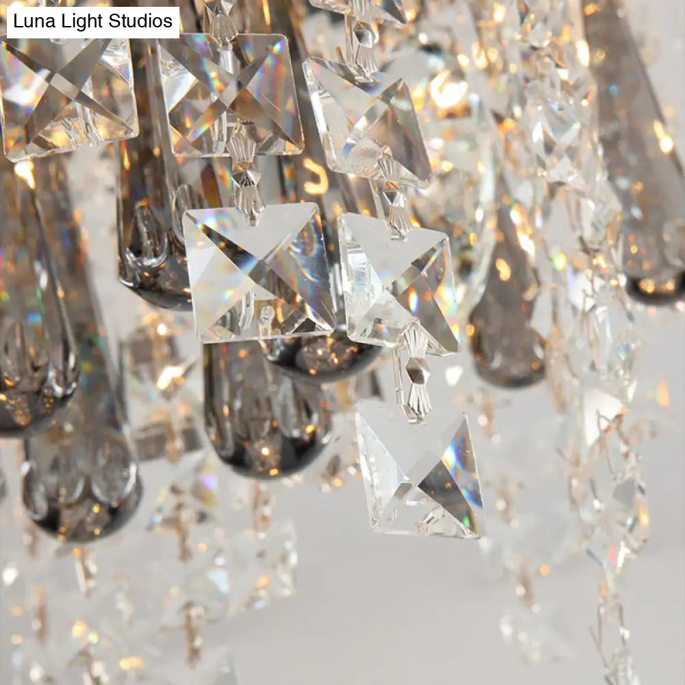 Modern Clear Crystal 12 - Head Flush Mount Ceiling Fixture