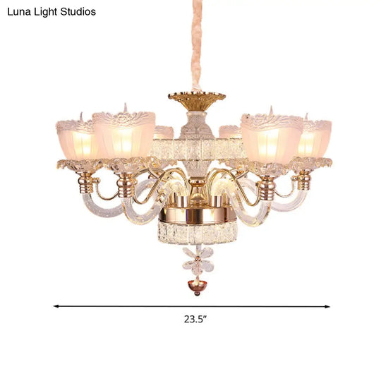 Rose Gold Crystal Chandelier With Contemporary 6 Heads