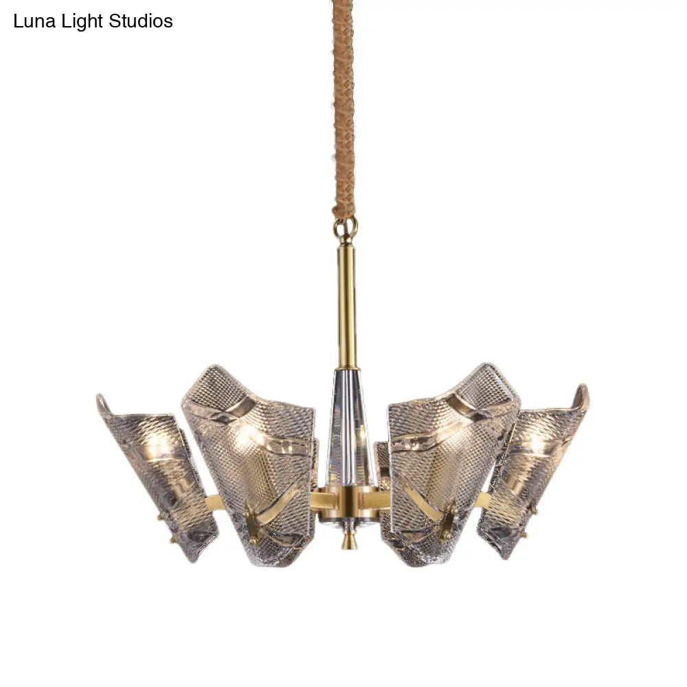 Modern Clear Crystal Chandelier - 6 Head Suspension Pendant For Kitchen