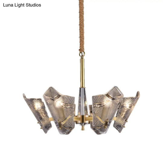 Modern Clear Crystal Chandelier - 6 Head Suspension Pendant For Kitchen