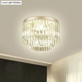 Modern Clear Crystal Flush Mount