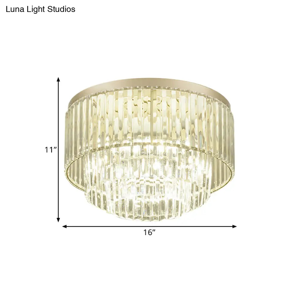 Modern Clear Crystal Flush Mount