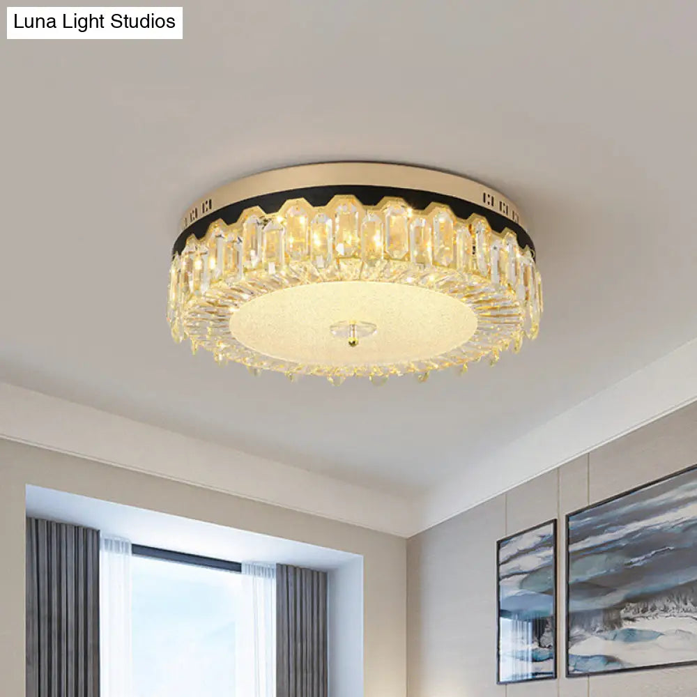 Modern Clear Crystal Flush-Mount Ceiling Lamp For Bedroom Led Light Fixture / A