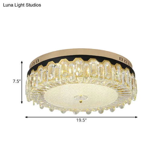 Modern Clear Crystal Flush-Mount Ceiling Lamp For Bedroom Led Light Fixture