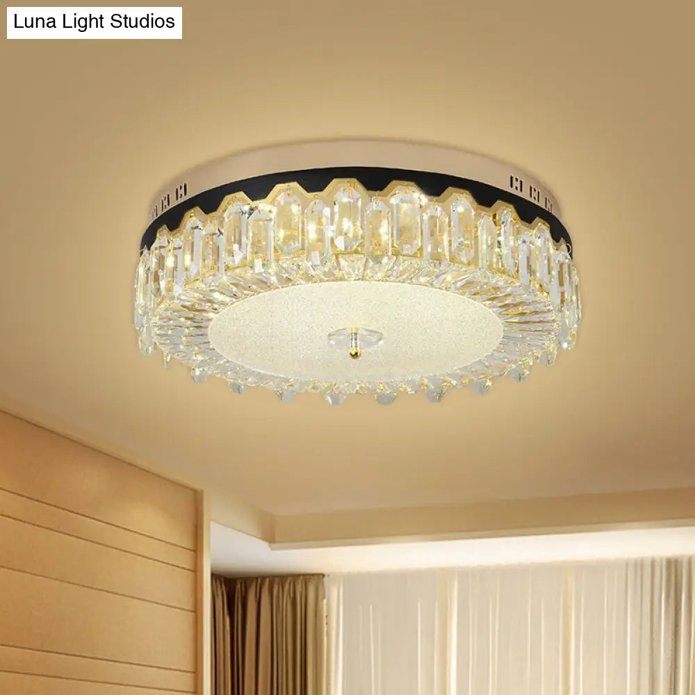 Modern Clear Crystal Flush-Mount Ceiling Lamp For Bedroom Led Light Fixture