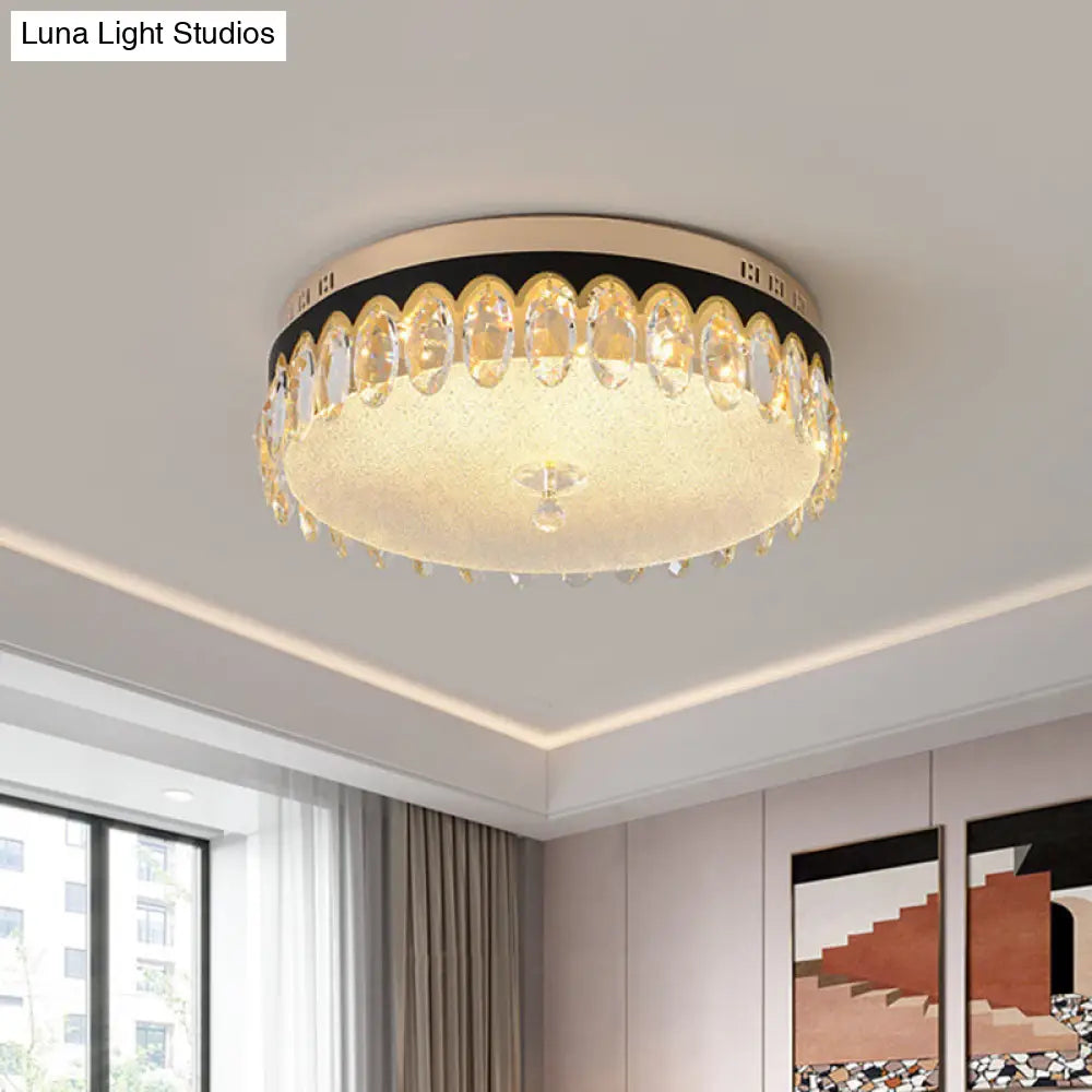 Modern Clear Crystal Flush-Mount Ceiling Lamp For Bedroom Led Light Fixture / B