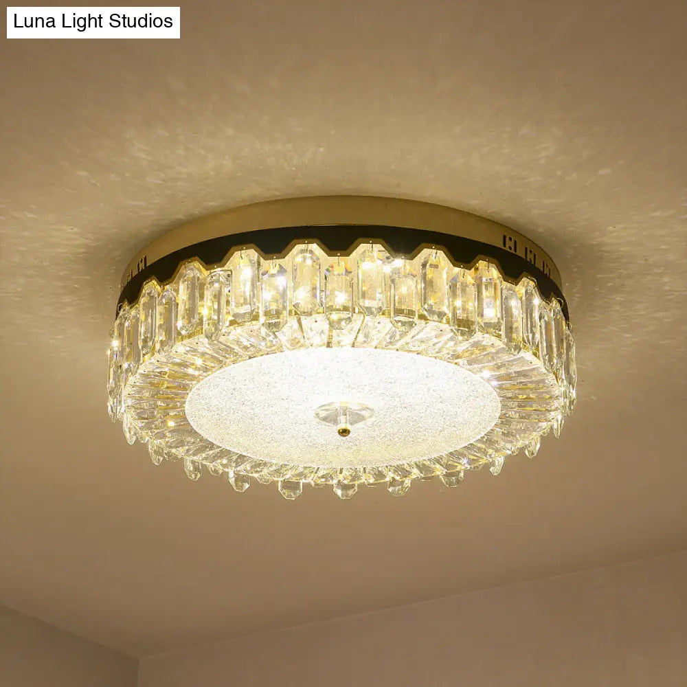 Modern Clear Crystal Flush-Mount Ceiling Lamp For Bedroom Led Light Fixture