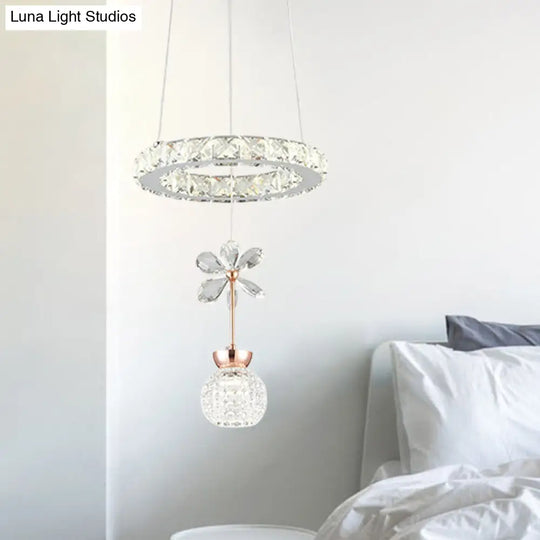 Modern Clear Crystal Glass Pendant Light Kit With Led Ideal For Dining Room And Living Areas