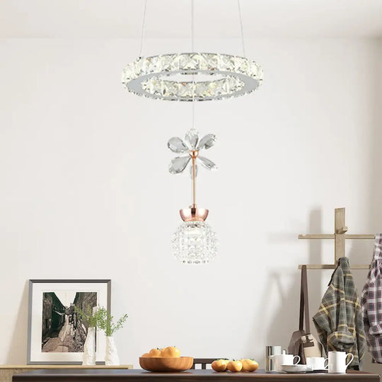 Modern Clear Crystal Glass Pendant Light Kit With Led Ideal For Dining Room And Living Areas