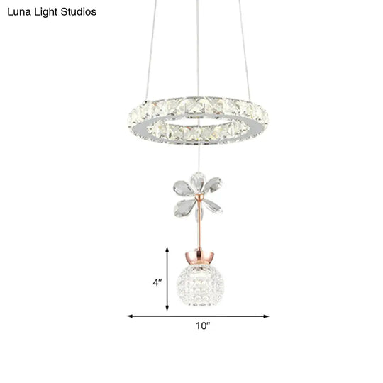 Modern Clear Crystal Glass Pendant Light Kit With Led Ideal For Dining Room And Living Areas