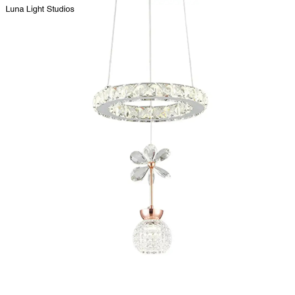 Modern Clear Crystal Glass Pendant Light Kit With Led Ideal For Dining Room And Living Areas