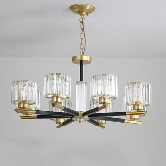 Modern Clear Crystal Pendant Chandelier - 8/10 Bulbs Radial Design 8 /