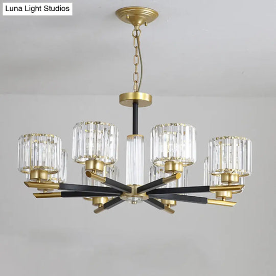 Clear Crystal Pendant Hanging Chandelier With Radial Design - Modern 8/10 Bulbs For Drawing Room 8 /