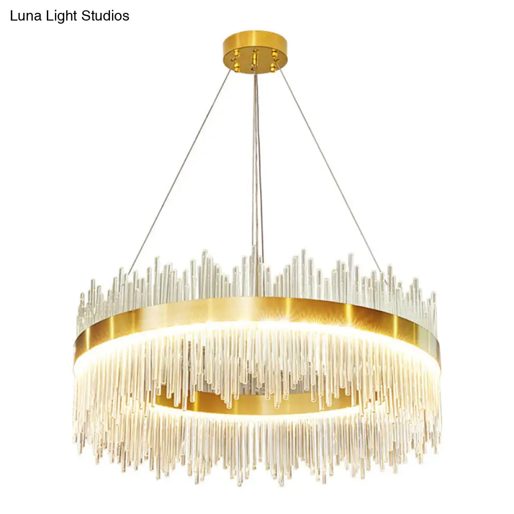 Modern Clear Crystal Pendant Led Suspension Lamp For Dining Table