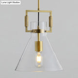 Modern Clear Glass Hanging Light - Sleek Suspension Lamp For Dining Room
