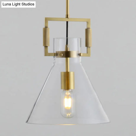 Modern Clear Glass Hanging Light - Sleek Suspension Lamp For Dining Room