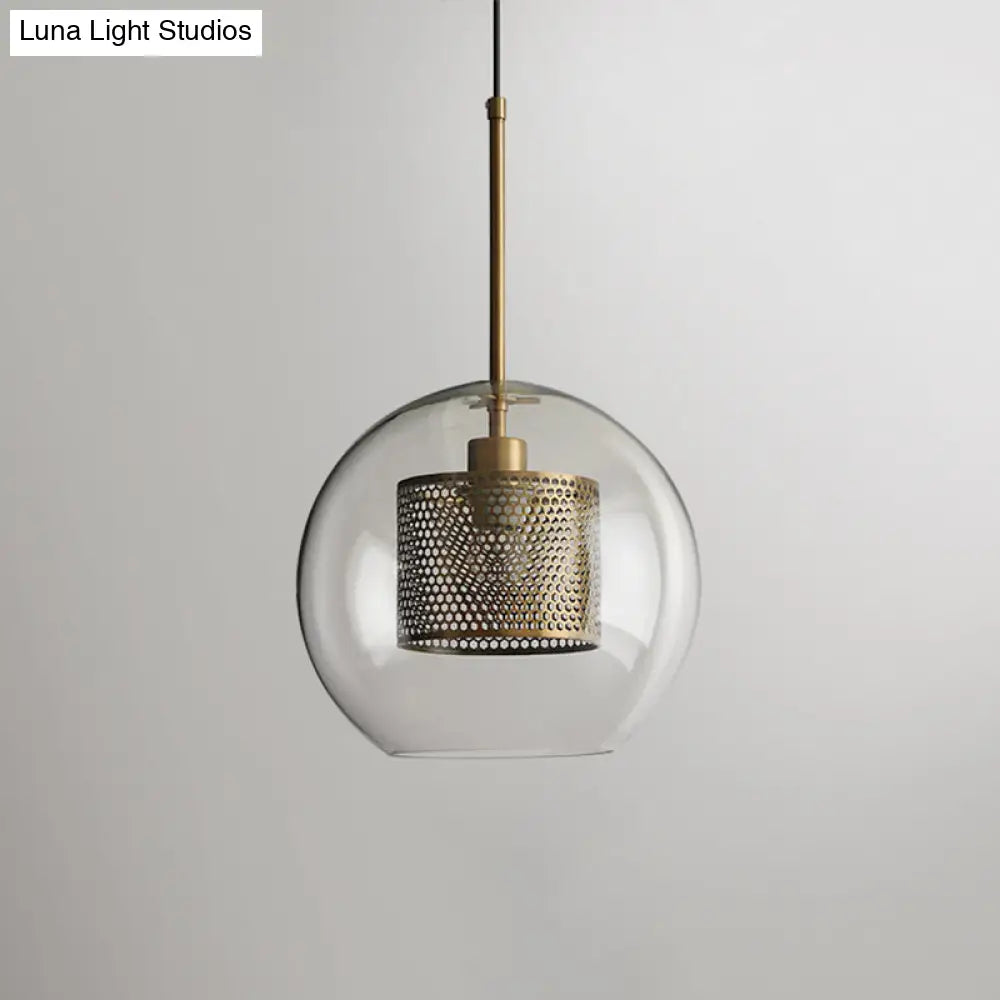 Modern Clear Glass Pendant Light For Dining Table - 1 Hanging Fixture