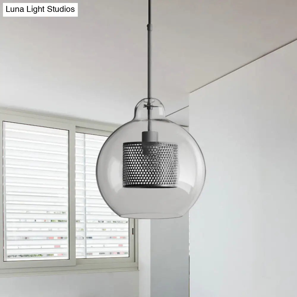 Modern Clear Glass Pendant Light For Dining Room Table - 1-Light Fixture