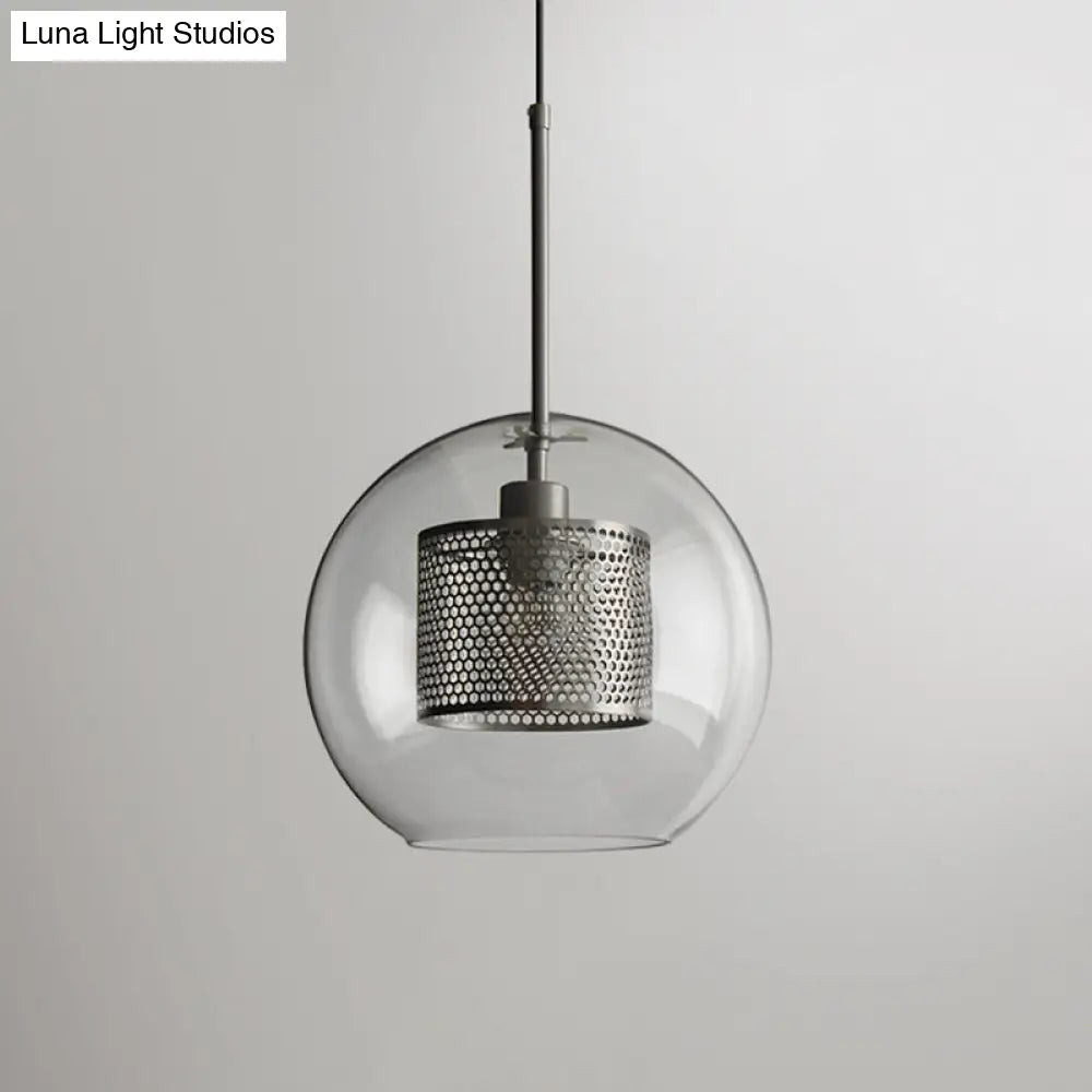 Modern Clear Glass Pendant Light For Dining Room Table - 1-Light Fixture Silver / 12 Globe