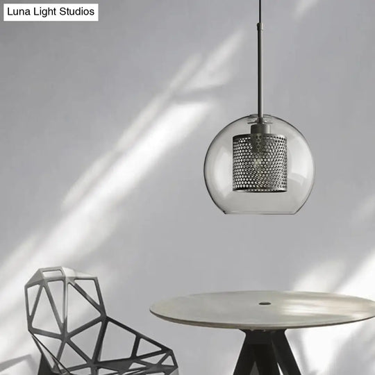 Modern Clear Glass Pendant Light For Dining Table - 1 Hanging Fixture